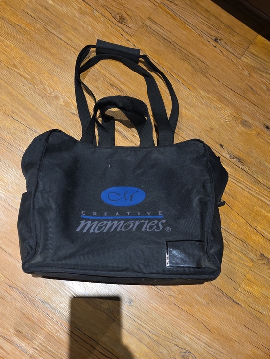 Creative Memories Handbags - Creative Memories Black Tote with Blue Logo